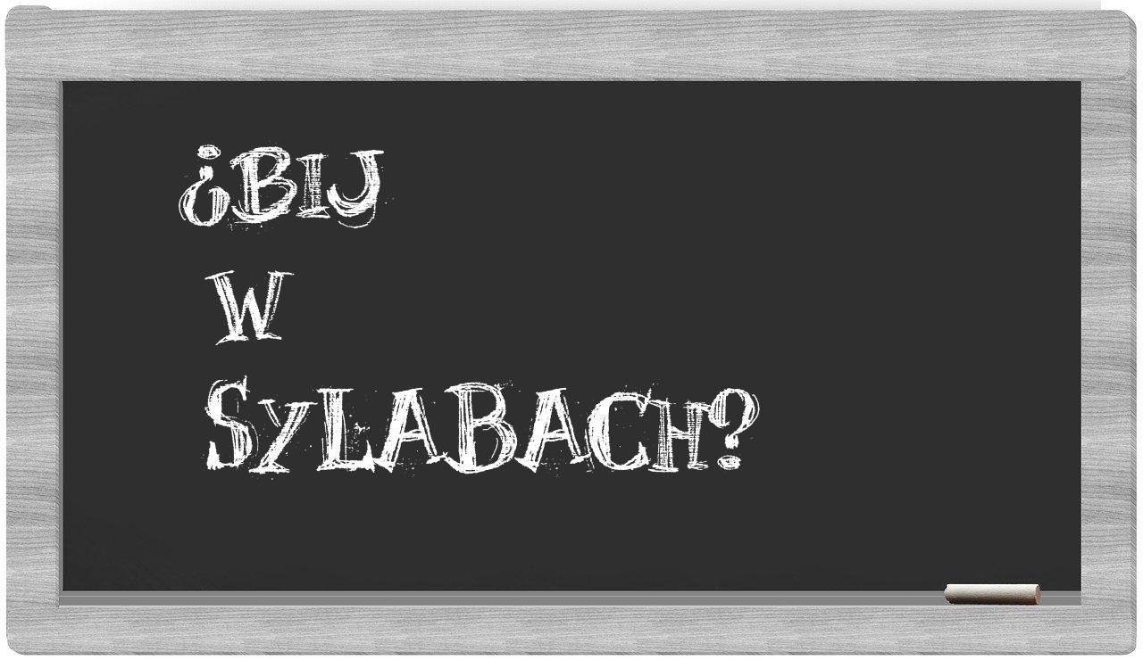 bij in syllables