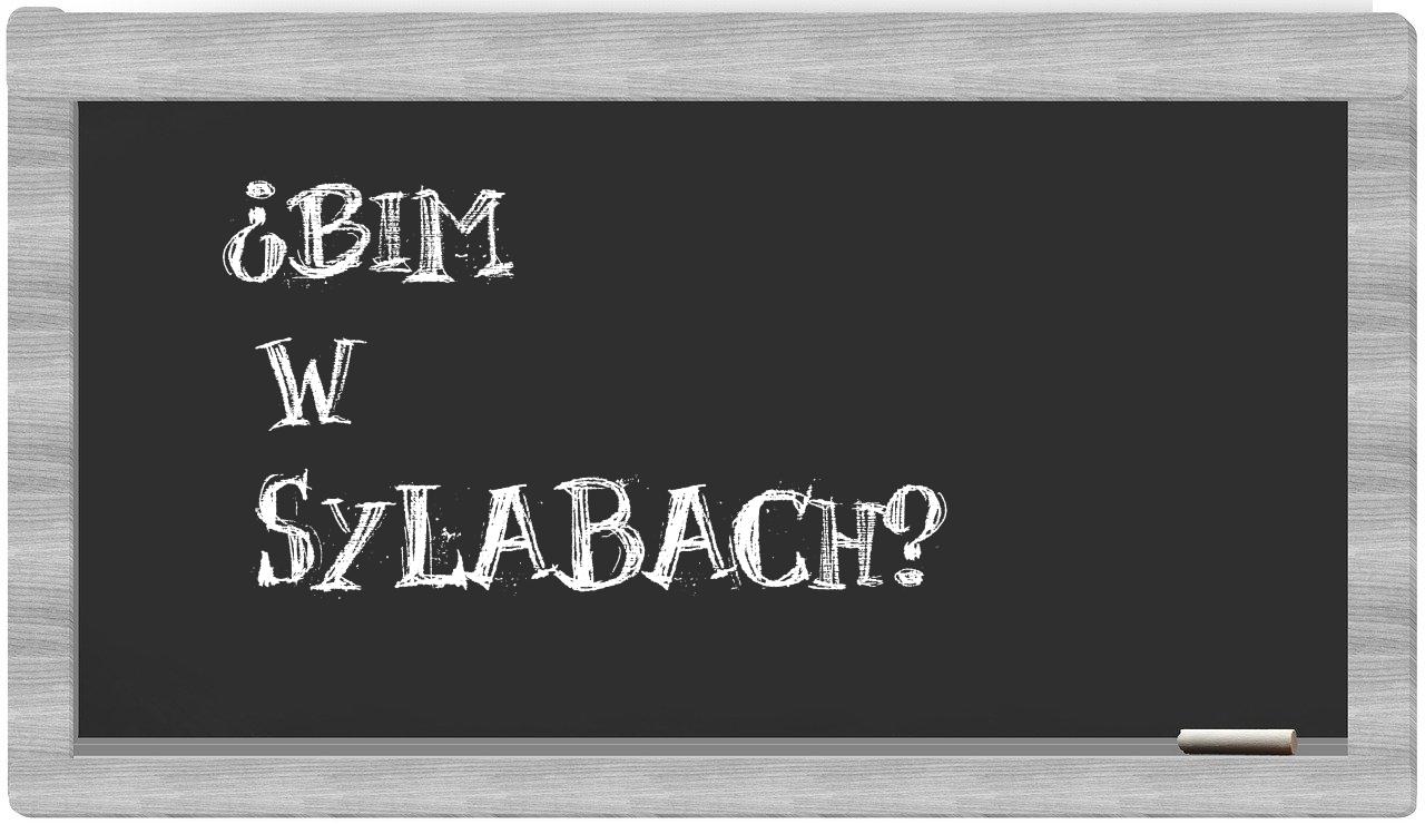 bim in syllables