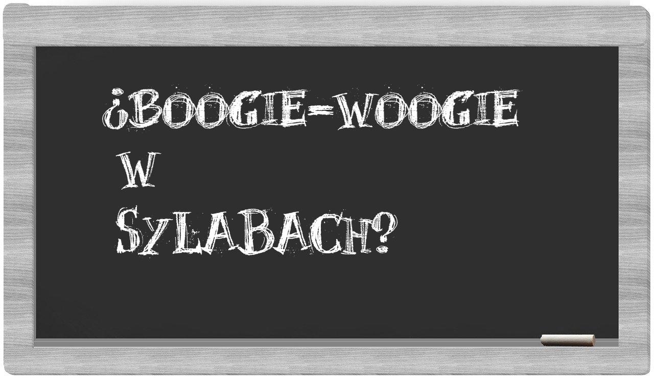 boogie-woogie in syllables