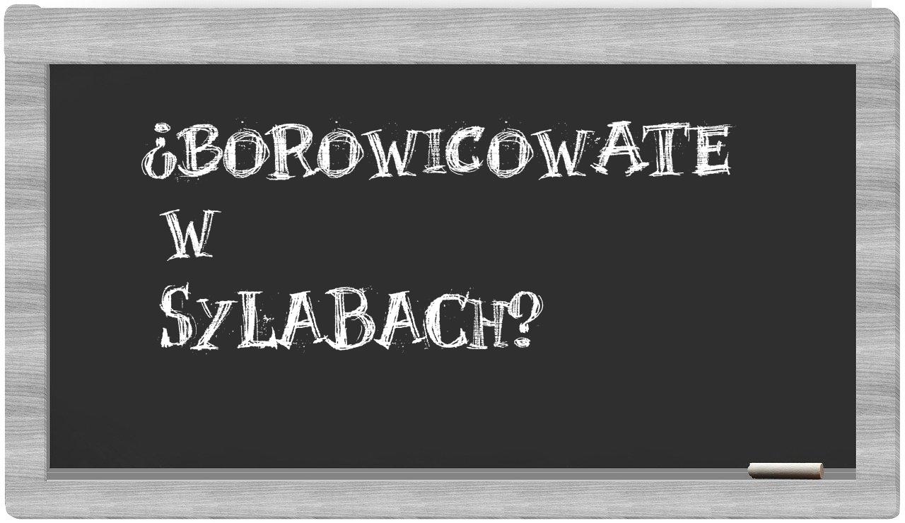borowicowate in syllables