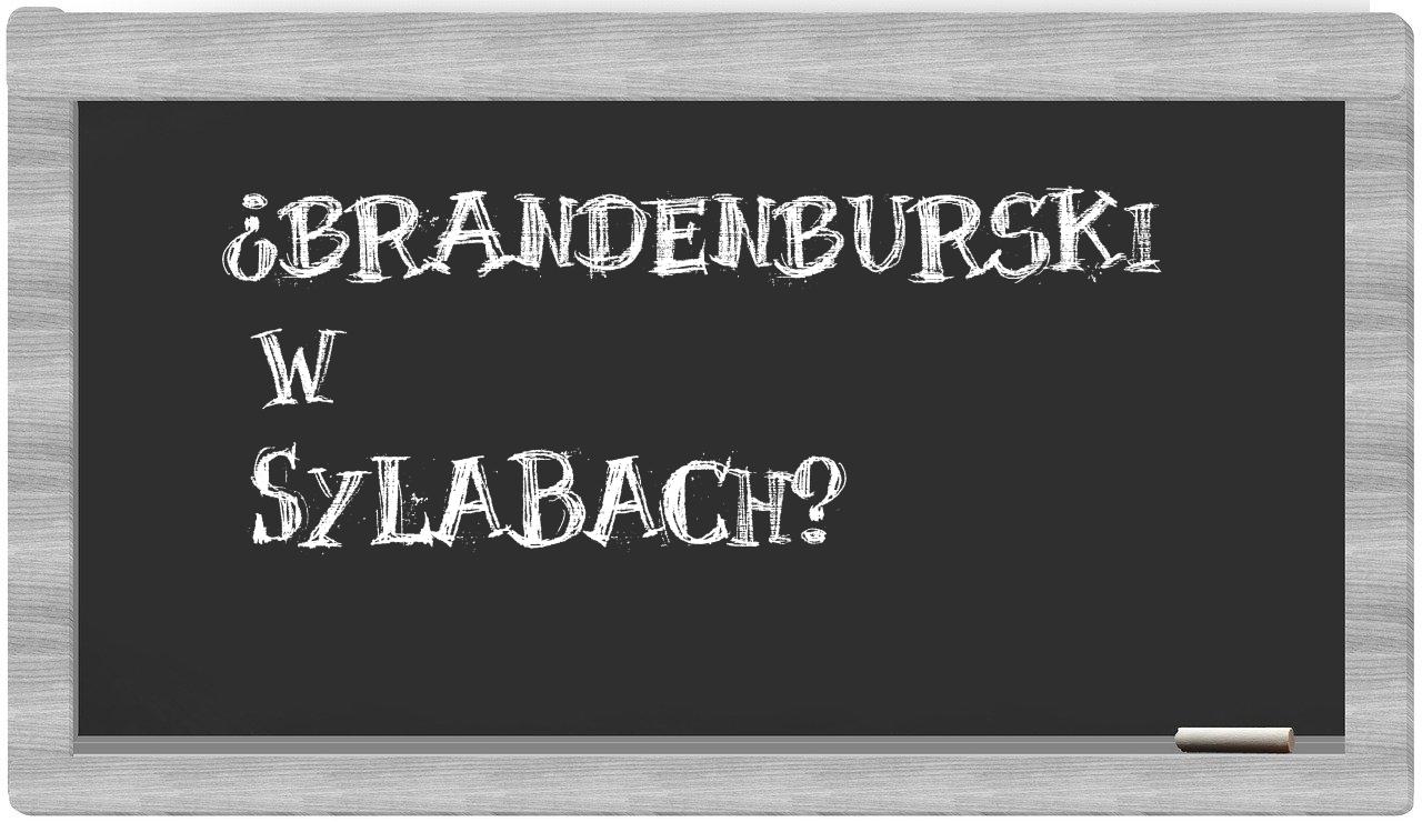 brandenburski in syllables