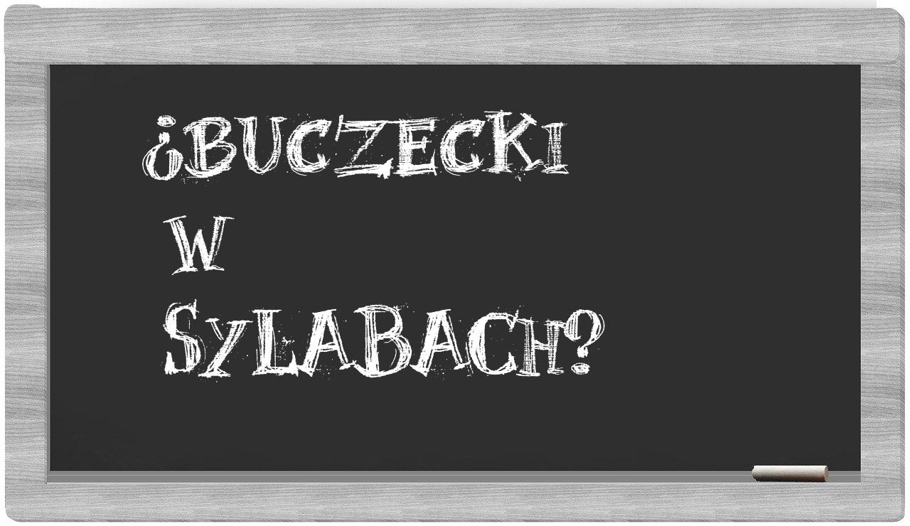 buczecki in syllables