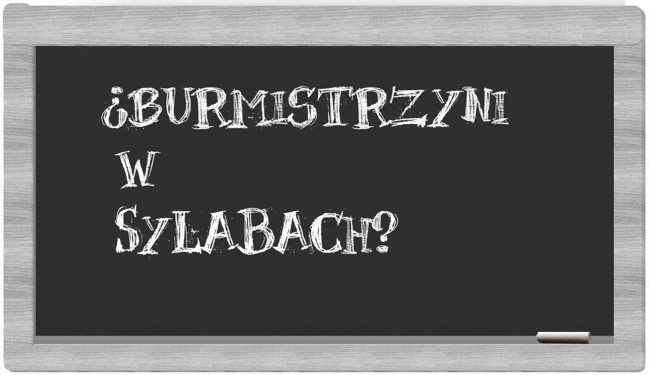 burmistrzyni in syllables