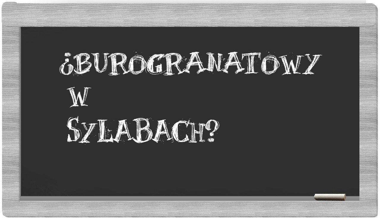 burogranatowy in syllables