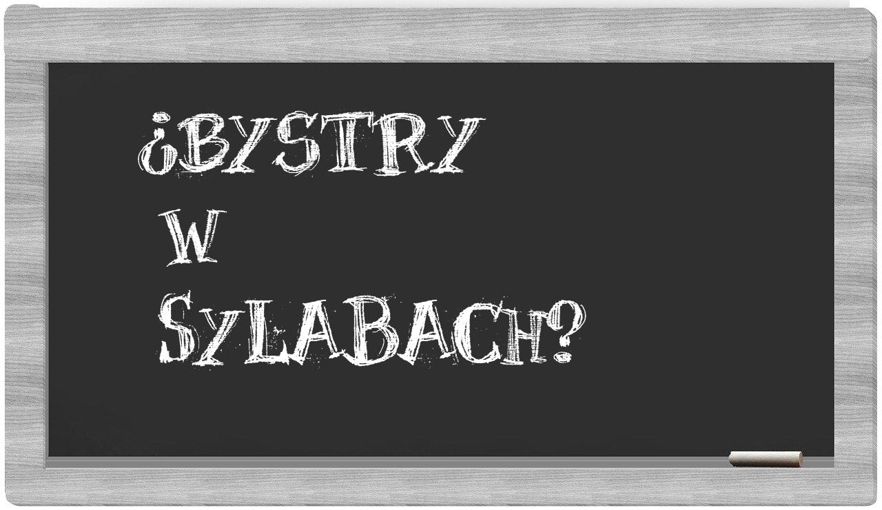 bystry in syllables