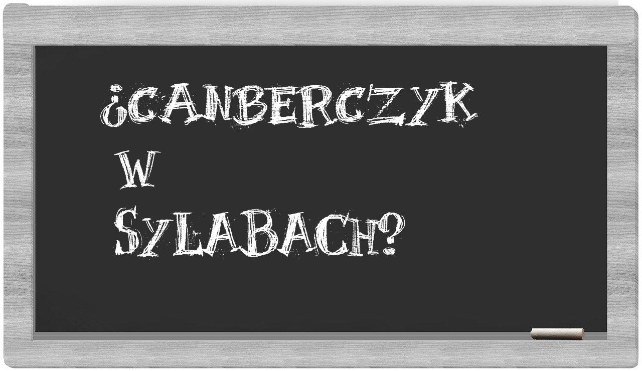 canberczyk in syllables