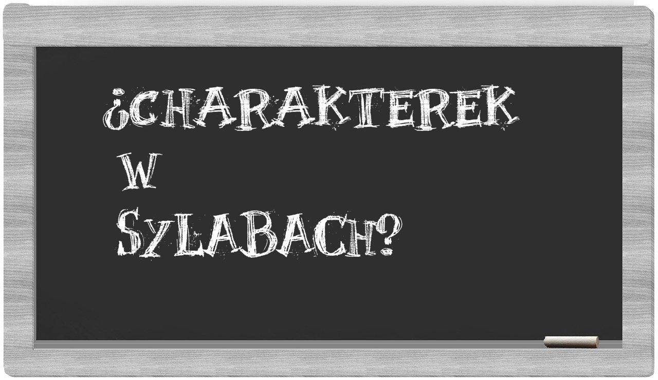 charakterek in syllables