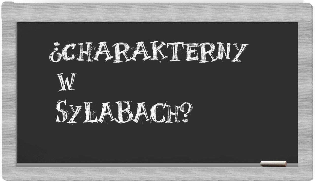 charakterny in syllables