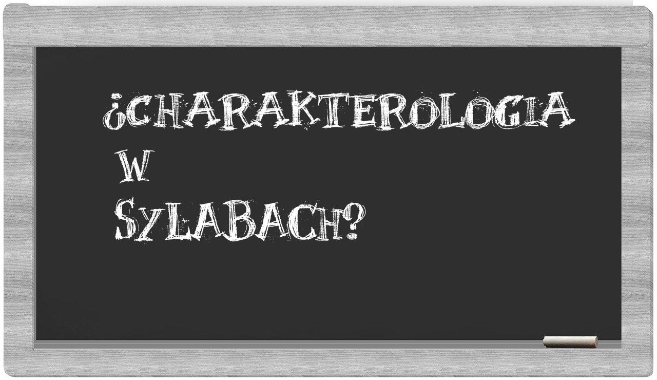 charakterologia in syllables