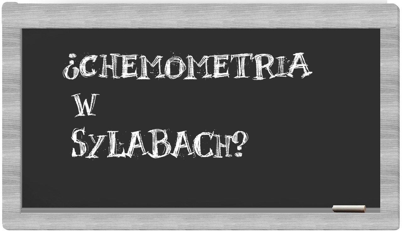chemometria in syllables