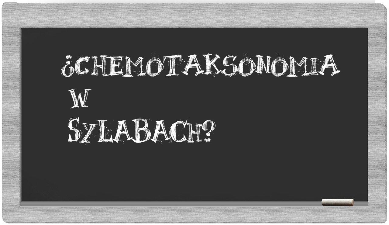 chemotaksonomia in syllables