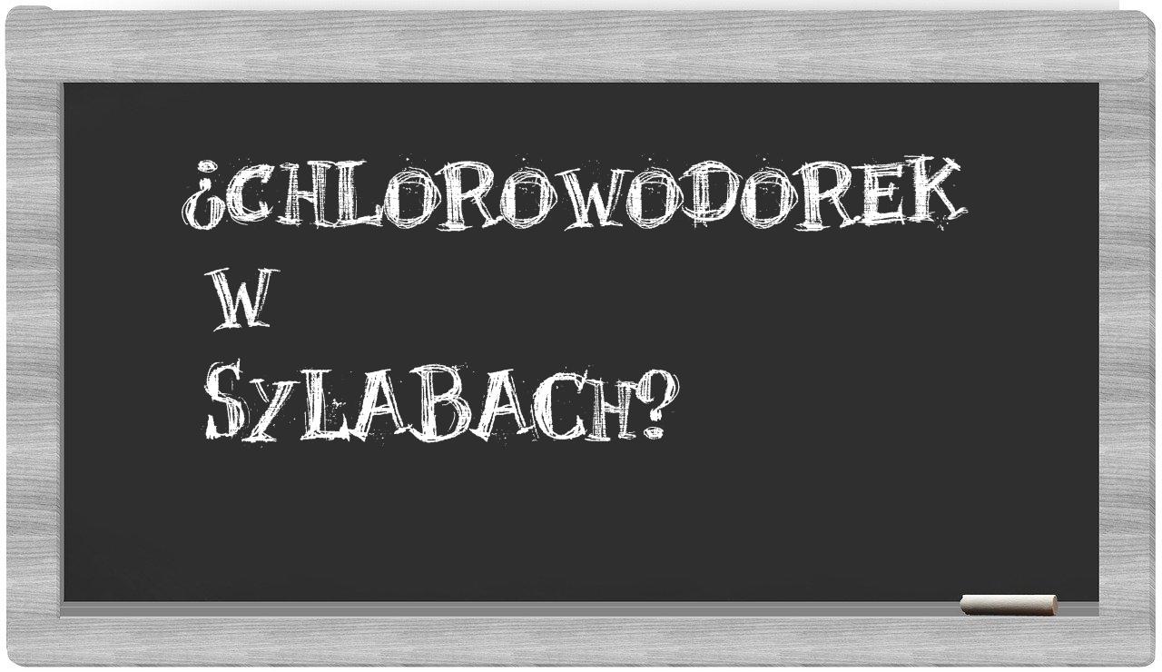 chlorowodorek in syllables