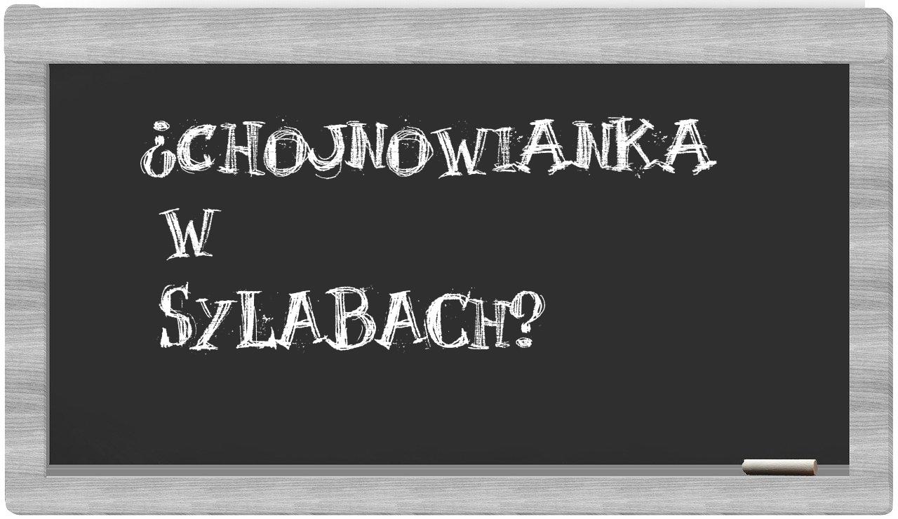 chojnowianka in syllables
