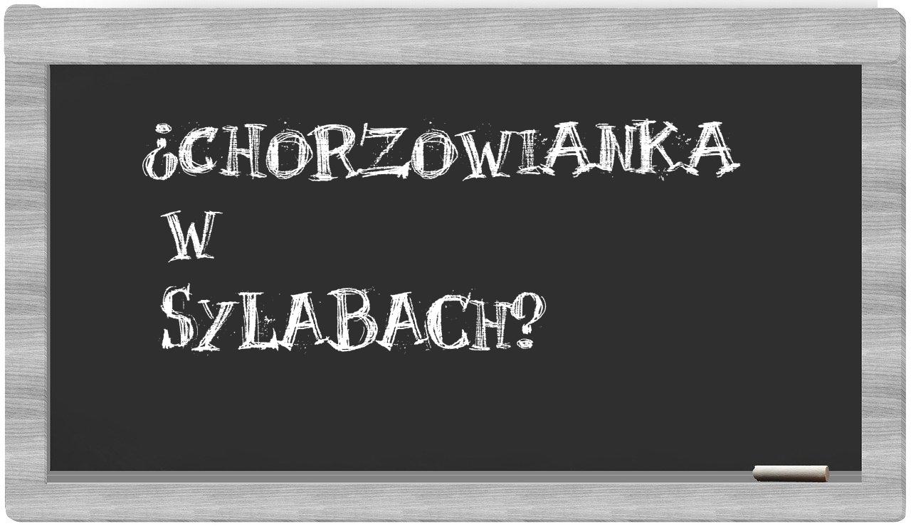 chorzowianka in syllables
