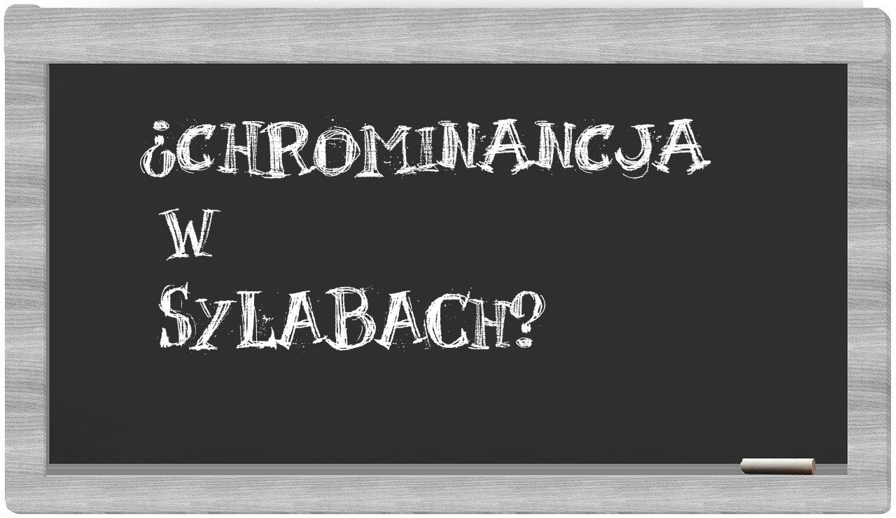 chrominancja in syllables