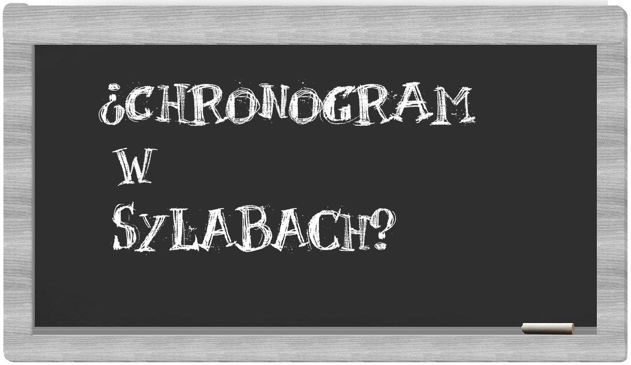 chronogram in syllables