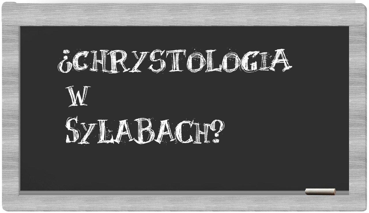 chrystologia in syllables