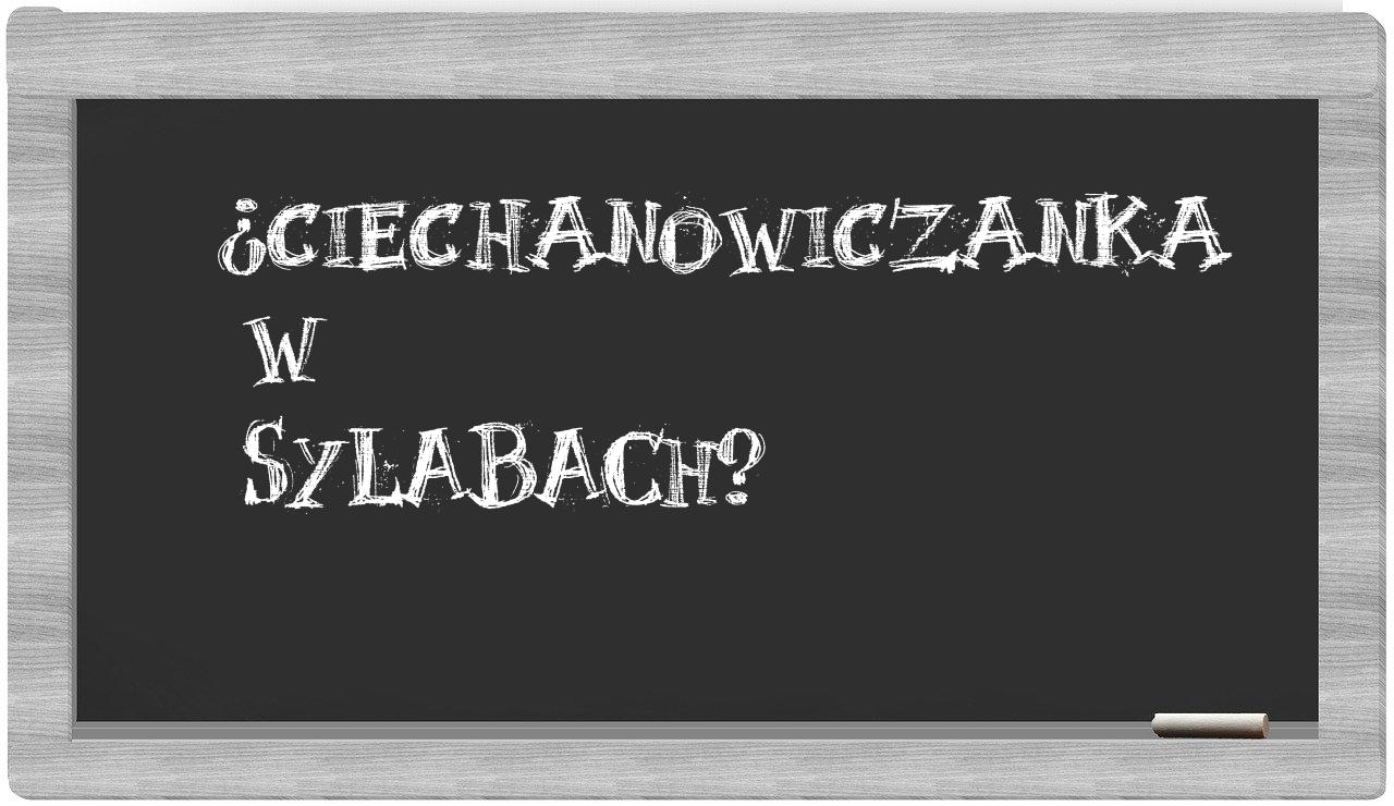 ciechanowiczanka in syllables
