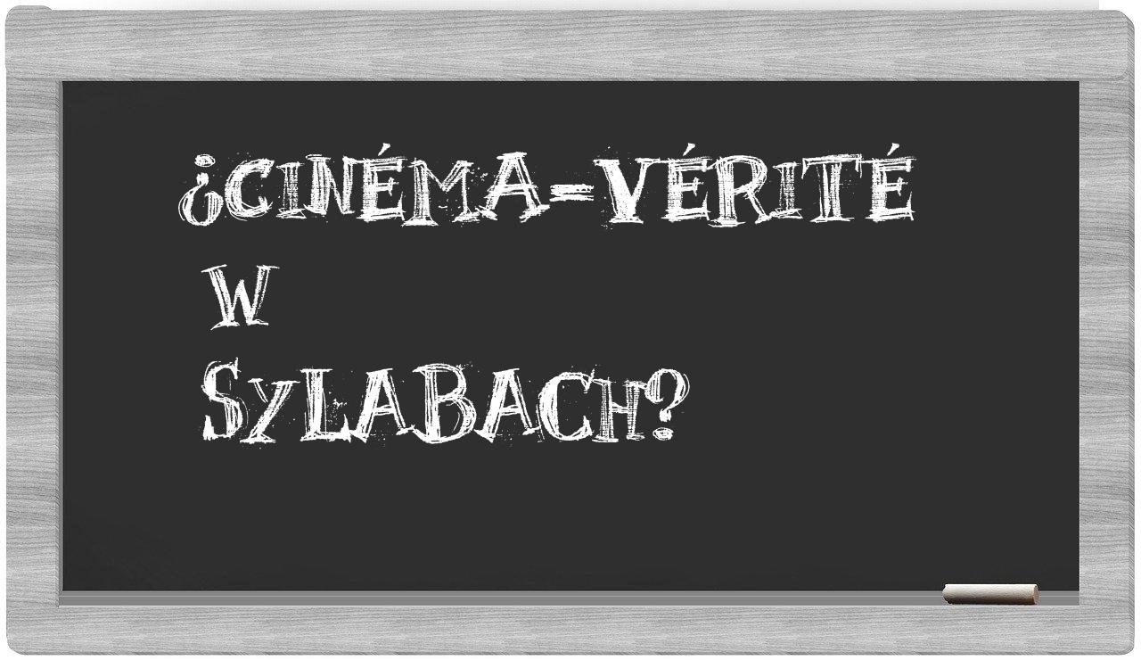 cinéma-vérité in syllables