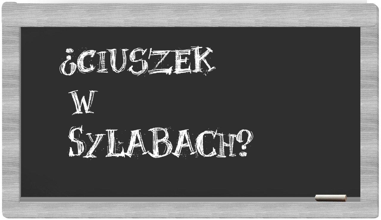 ciuszek in syllables